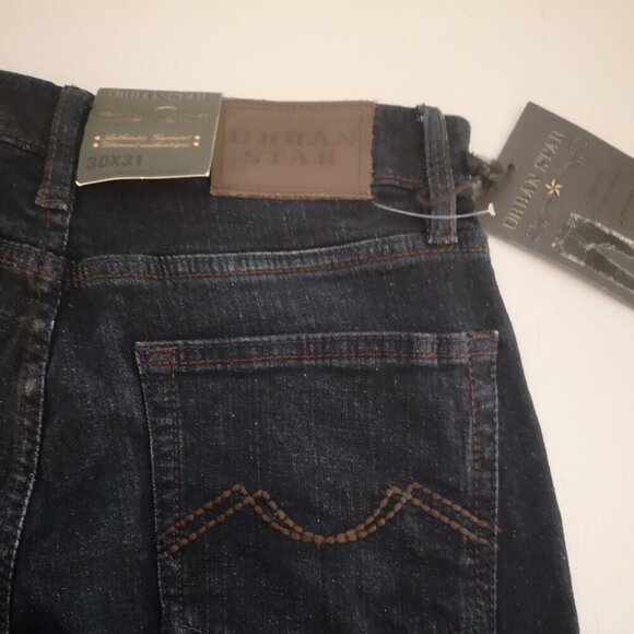 NWT Urban Star Men's Dark Wash Size 30/31 Relaxed Fit Blue Jeans - Picture 11 of 13